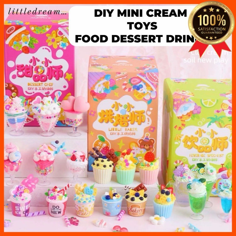 DIY Miniature Toy Craft Food Milk Tea Cup Cakes Snacks Dessert Drinks