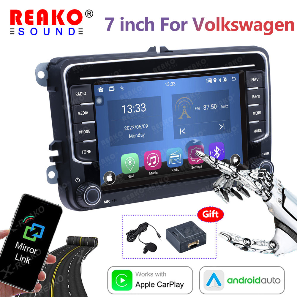 REAKOSOUND Android 2 Din 7 inch Auto Car Radio Carplay For VW