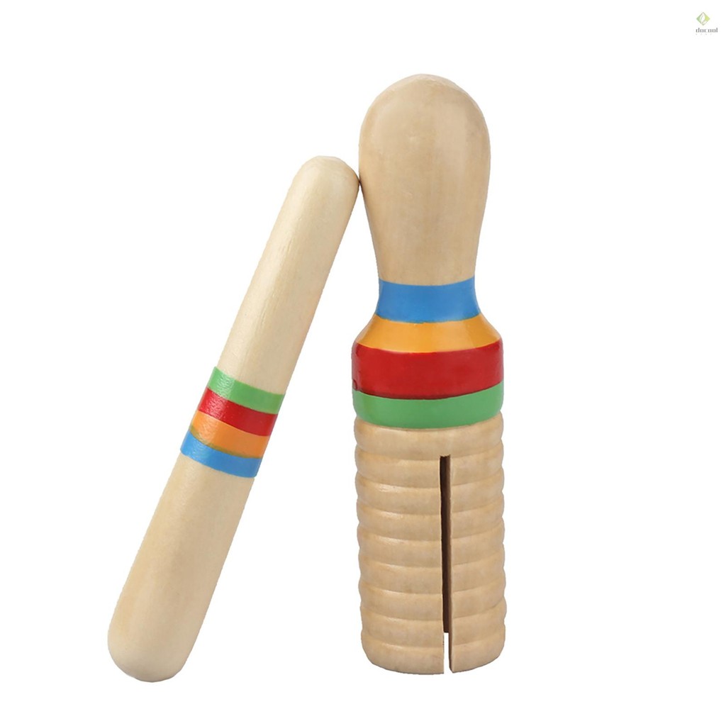Colorful Wooden Crow Sounder Wood Guiro Kids Children Musical Toy ...