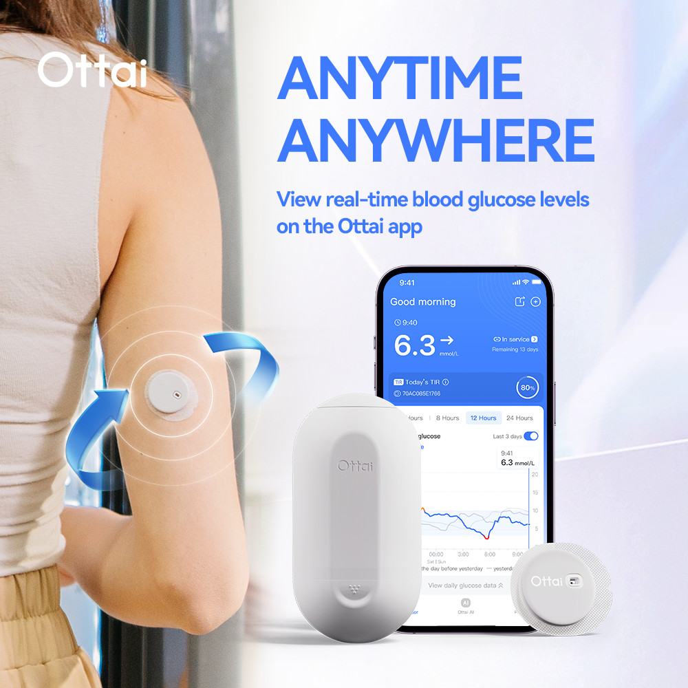Ottai Continuous Glucose Monitoring System 24h Realtime Blood Sugar
