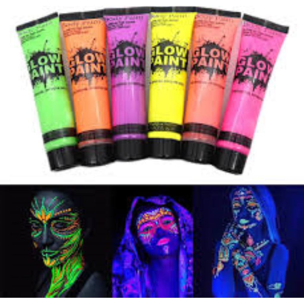 READY STOCK colors of dark facial body painting UV glow face Halloween ...