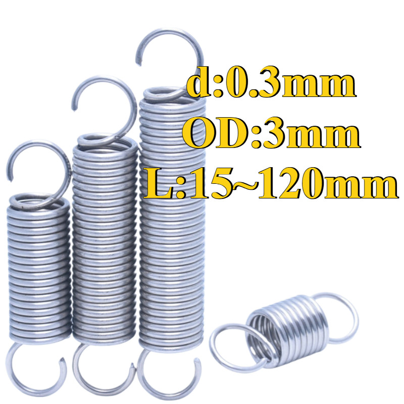 304 stainless steel Tension spring/spring d:0.3mm,OD:3mm,L:15~120mm ...
