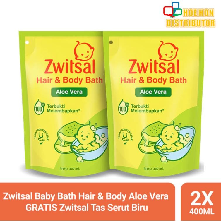 Zwitsal Hair & Body Bath Aloe Vera 400ml x 2packs (Twin Pack) Mandian ...
