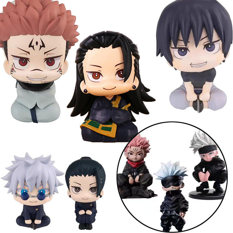 Satoru Gojo Figur Jilijia JJK Figur Okkotsu Yuta & Ryomen Sukuna Anime Look Up Q Version Sitzende Position Modell 10CM Kuchen Dekoration Geschenke Für Fans Buzz Lightyear Figur - 6