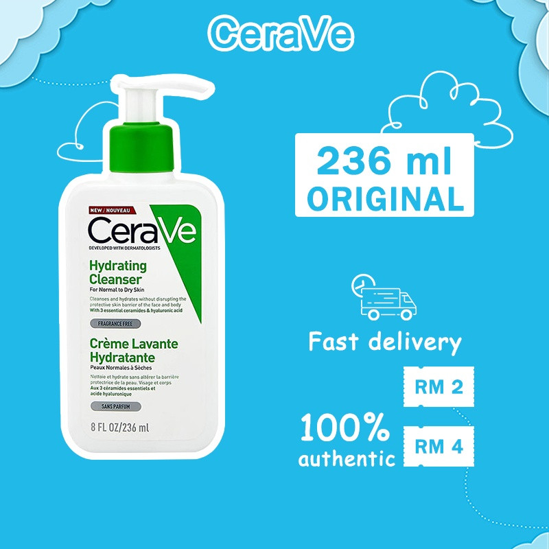 CeraVe Hydrating Cleanser 236ML/355ML For Normal to Dry Skin cerave ...