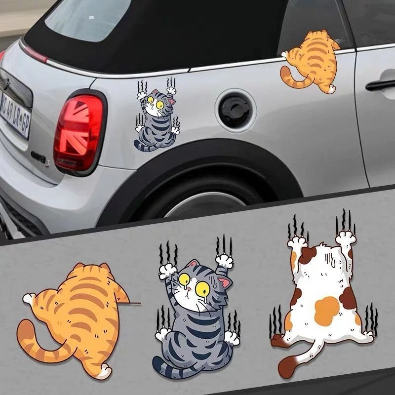 Funny Scratch Cat Car Stickers Waterproof, SelfAdhesive, Fashion