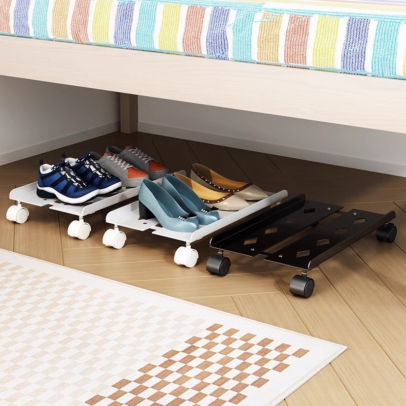 Shoe Rack Shoes Holder Bed Bottom with Wheels Movable Shoe Storage ...