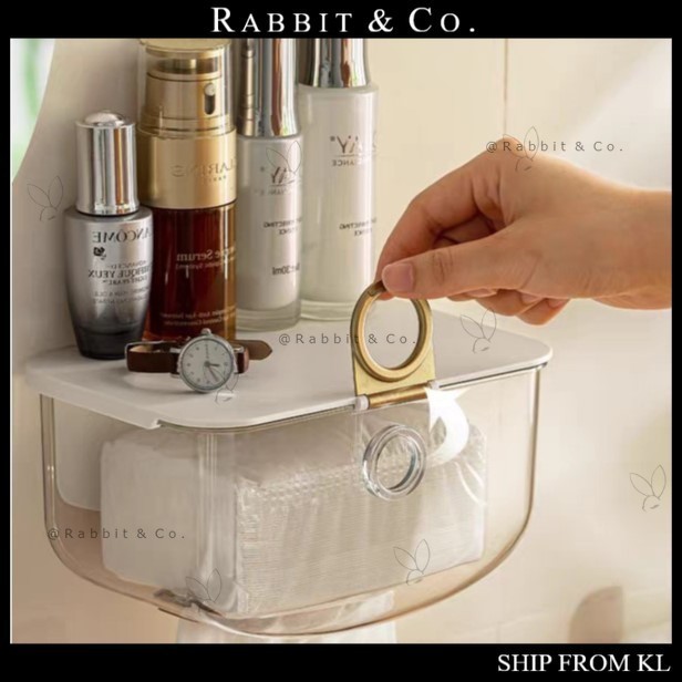 R&C Wall Mounted Tissue Box Easy Installation with Front Buckle Lock ...