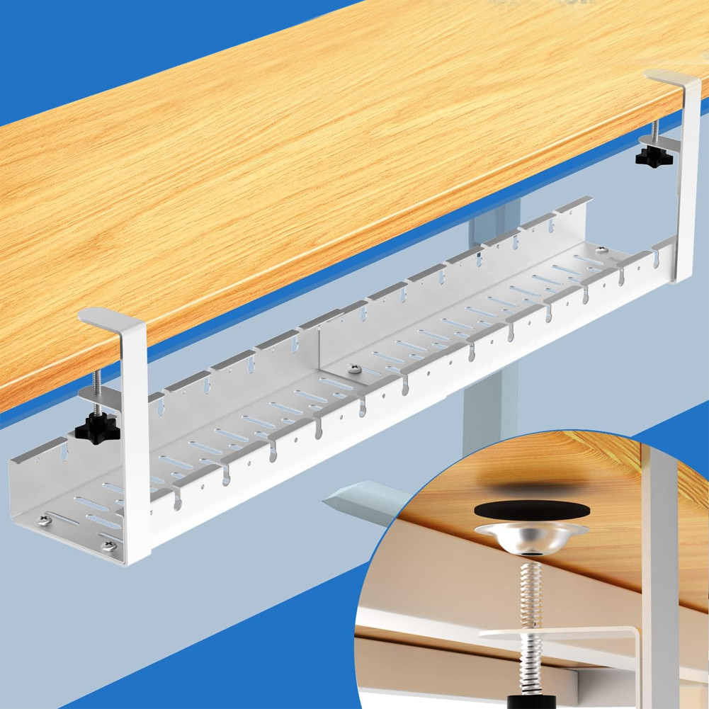Expandable Under Desk Cable Management Tray Heavy Duty Wire Management ...