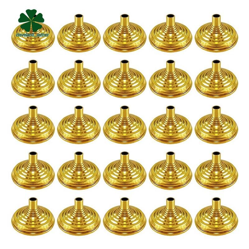 25Pcs Gold Mini Hand Held Flag Stand Base Table Flag Base Bar ...