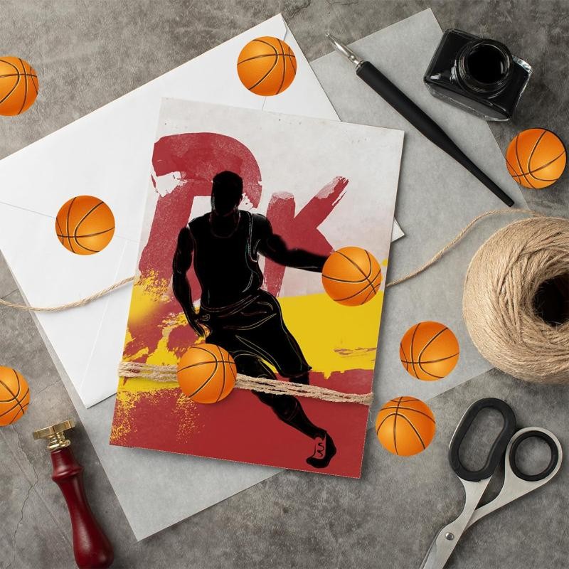 [Isn] 500Pcs/Roll Footballs Soccers Basketball Sport Stickers 2.5cm/1.0 ...