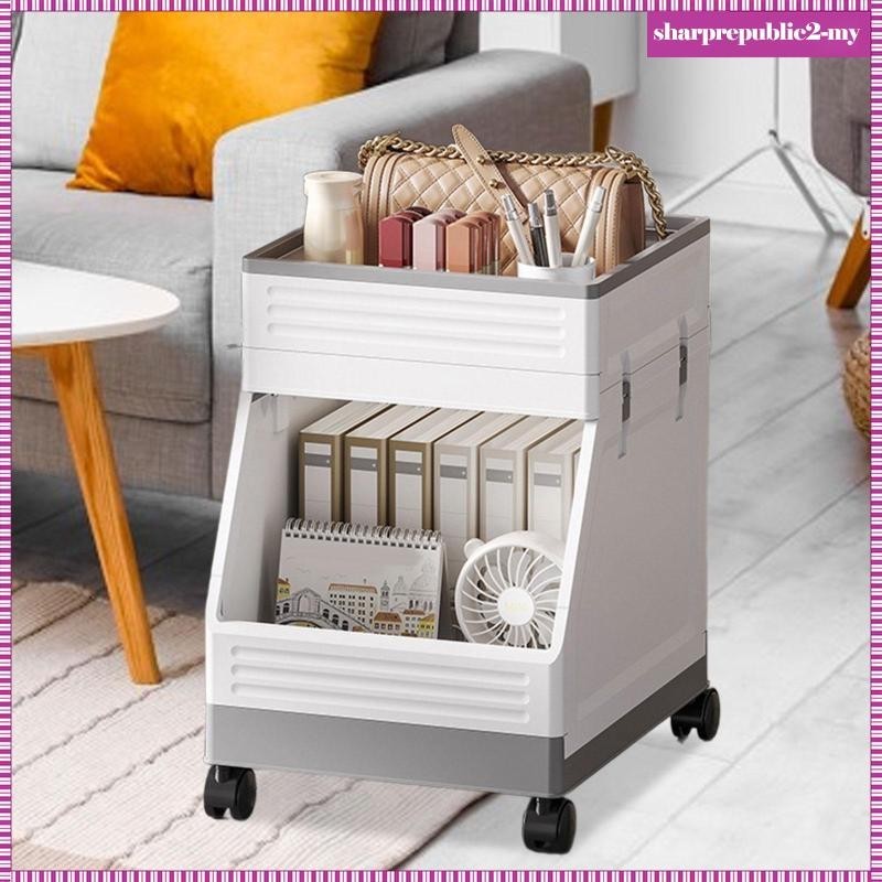 [SharprepublicefMY] 2 Tier Rolling Utility Cart Small Snack Cart for ...