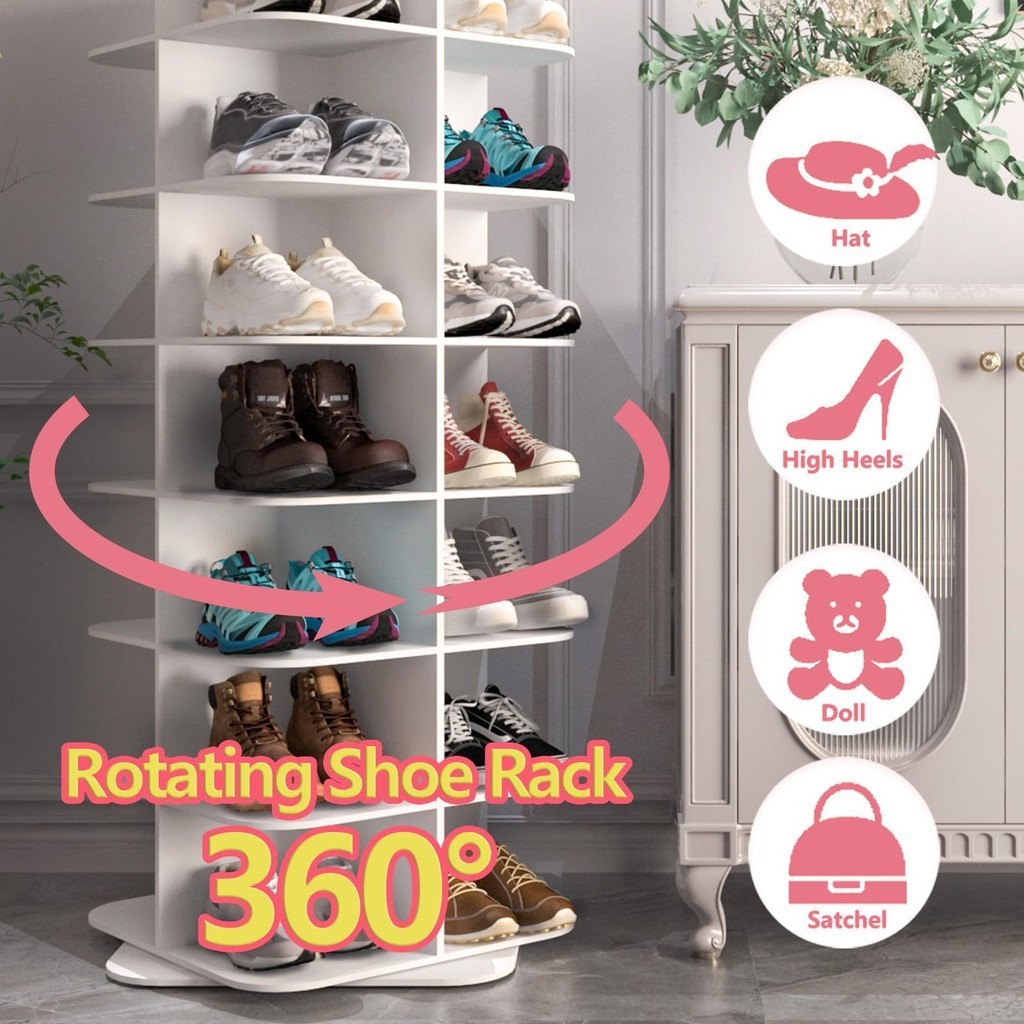 Rotating shoes rack movable portable shoes organizer larga capacity rak ...