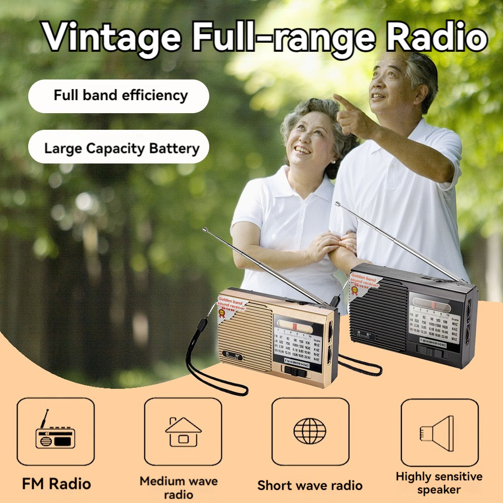 Fm/am/sw All Band Radio Speaker Portable High-quality Rechargeable High ...