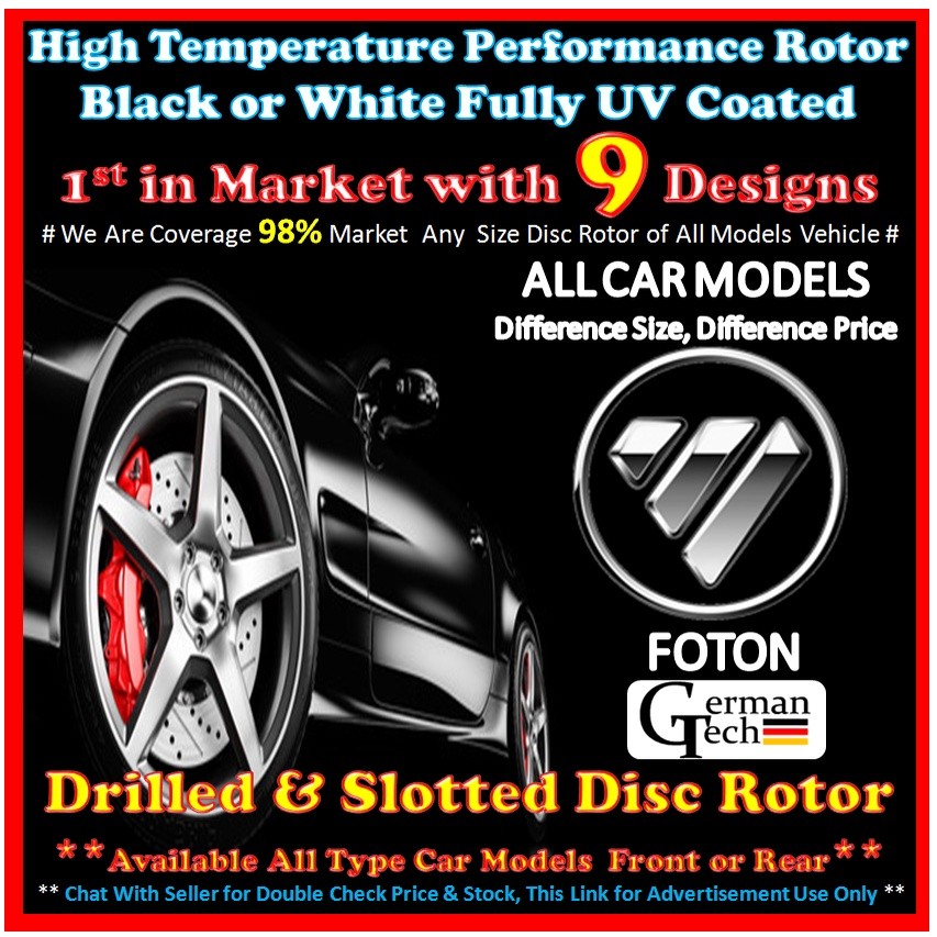 FOTON Disc Rotor Drilled Slotted / Pemutar Cakera Berprestasi Tinggi ...
