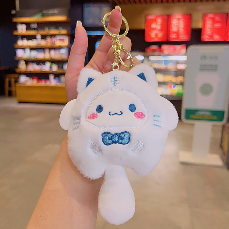 Cute cartoon cat plush keychain schoolbag pendant doll gift | Shopee