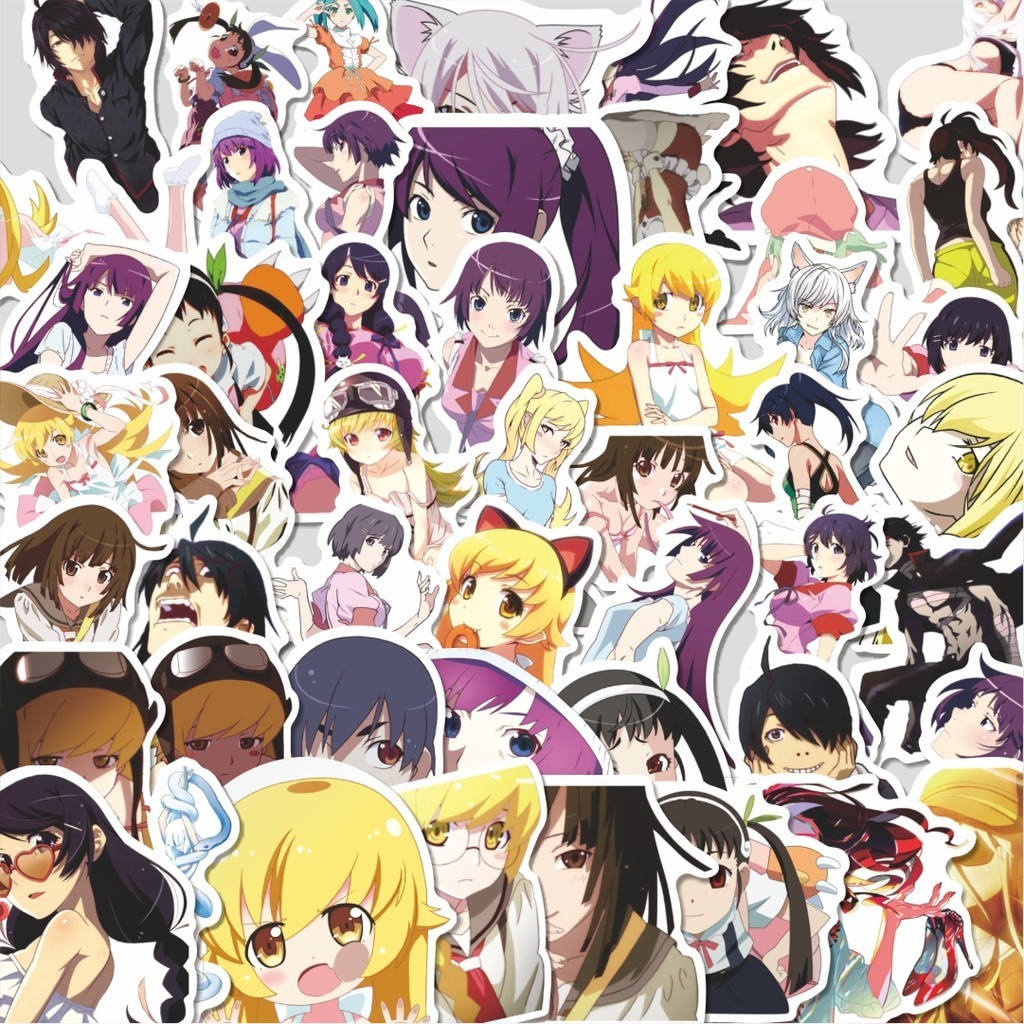 100Pcs Monogatari Series Anime Stickers Cutting Pack Stickers Cute Cool ...