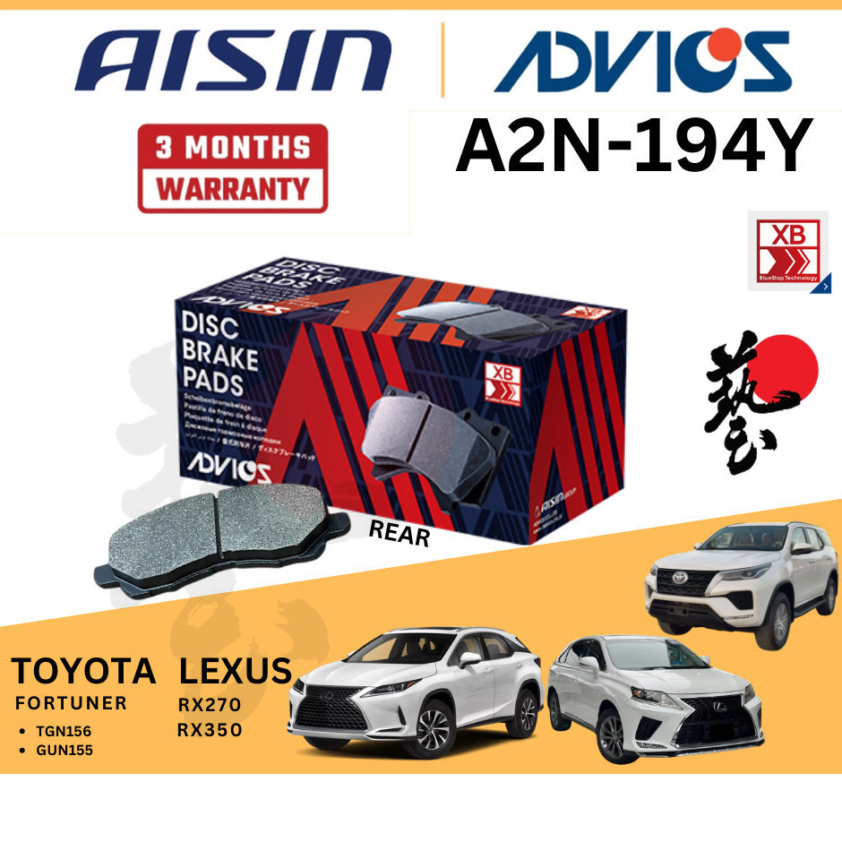 Advics Disc Brake Pad REAR Toyota Fortuner TGN156 GUN155 Lexus RX270 ...