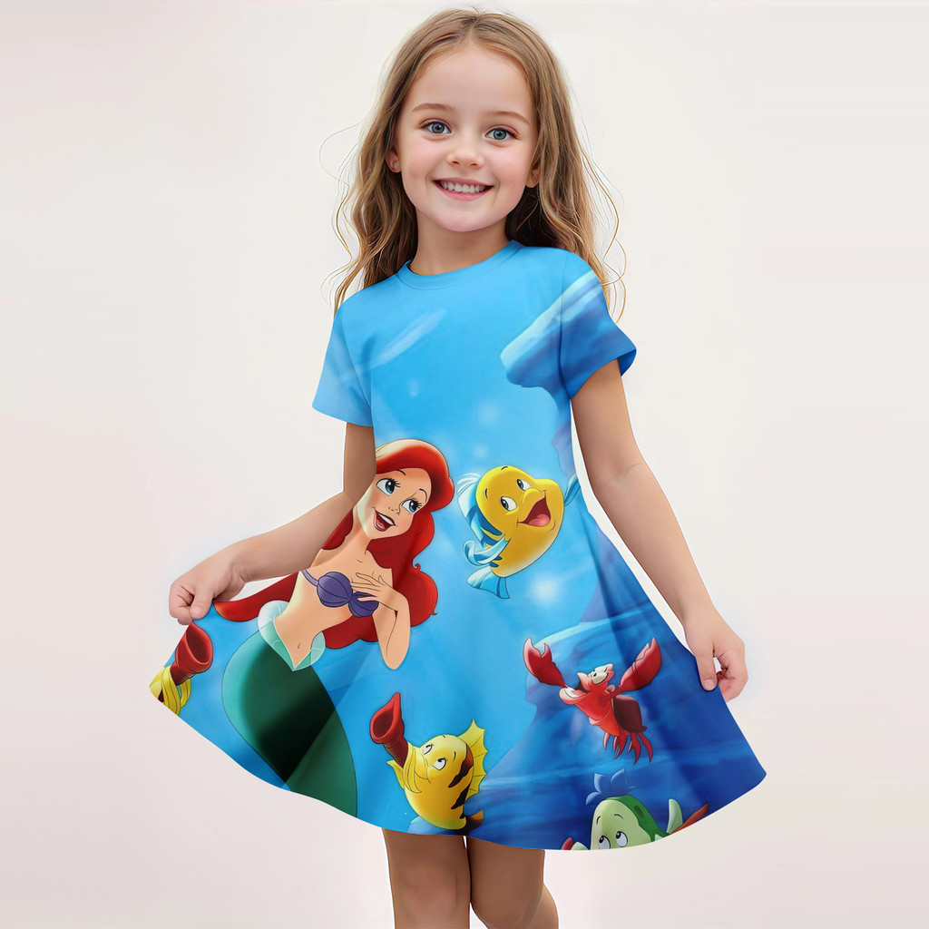 open lace back dress Disney Princess Toddler Girl Moana Sun Print Ruffle-Sleeve Tulle Dress Orange, Orange / 2 Years