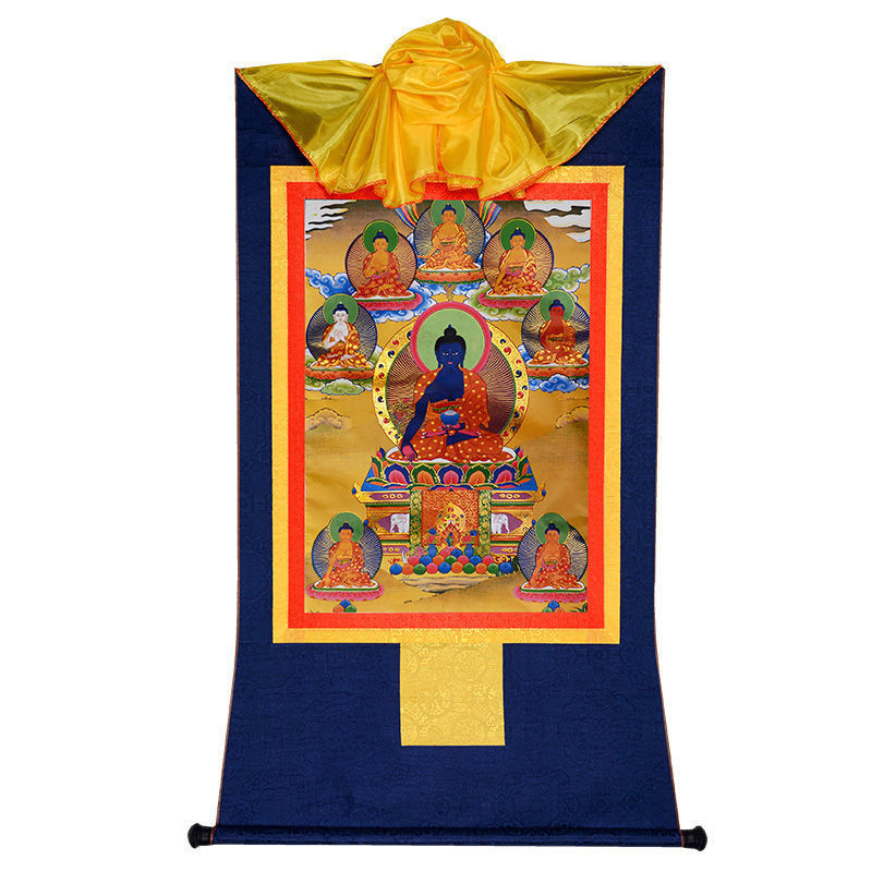 Medicine Master Buddha Tangka Drawing Gold Imitation Hand-Painted ...