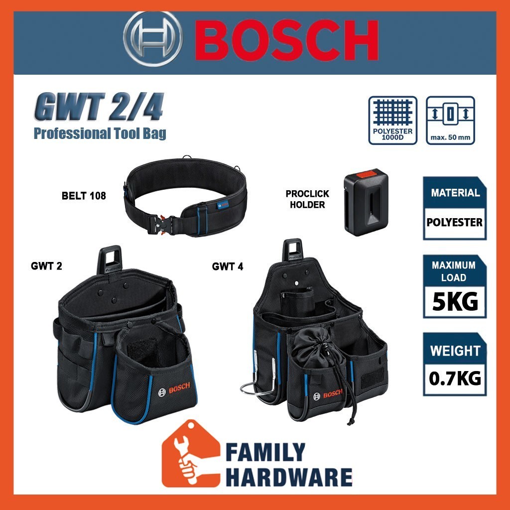 Hultafors Technician's Belt Bag I Tool Belt Holder With 8 Pockets I Robust Material With 1680 Denier I Sturdy Tool Holster I 592020