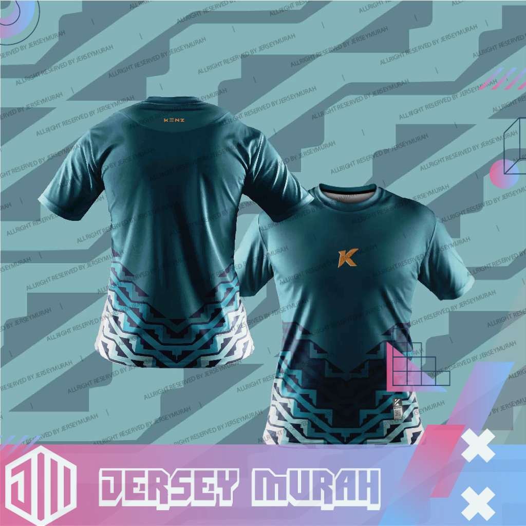 JERSEY KENZ BW01 - BLUE TURQOISE DESIGN SPORTWEAR EXCLUSIVE BAJU DEWASA ...