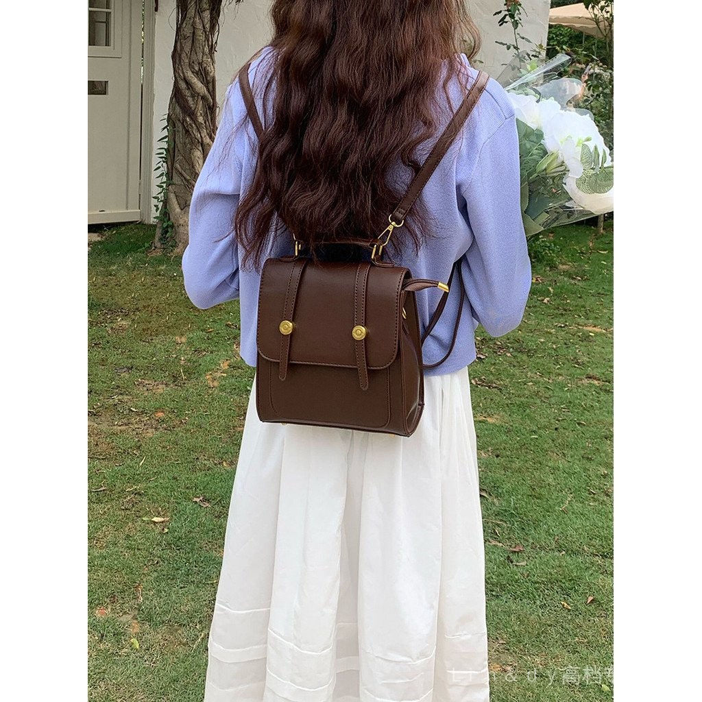 Niche American Vintage Backpack Trendy British Commuter Student ...