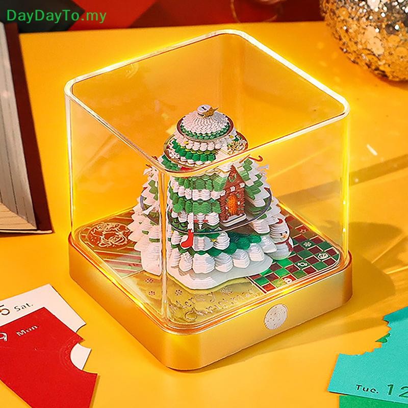 DayDayTO Christmas Tree Desk Calendar With LED Lights 2025 Calendar ...