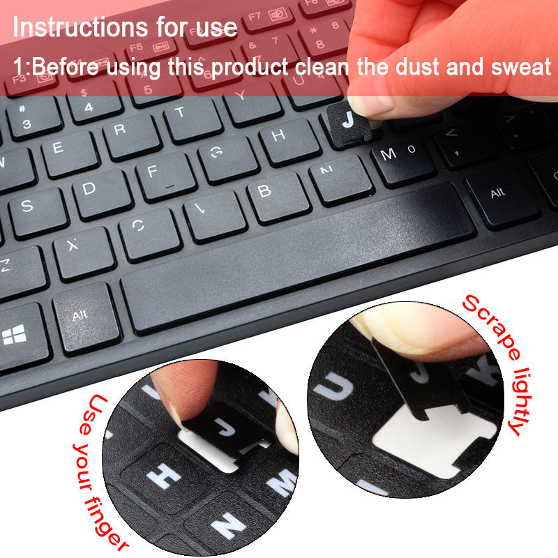 Practical Replaceable PVC Keyboard Font Replacement Sticker English ...