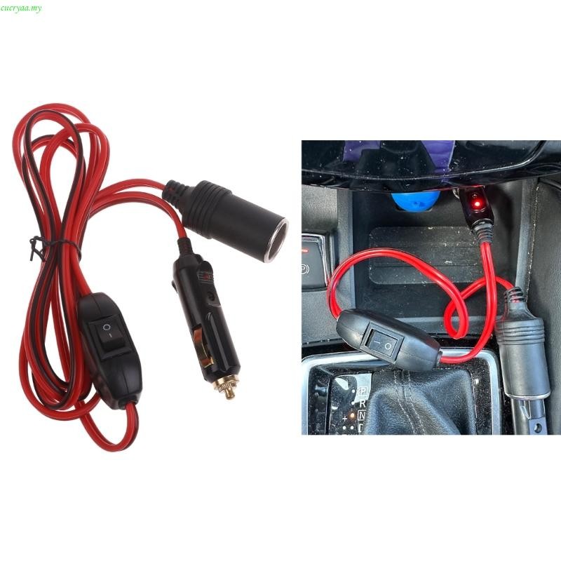 cucryaa Car Lighter Adapter Plug Extension Cord with Switches 12V 24V ...