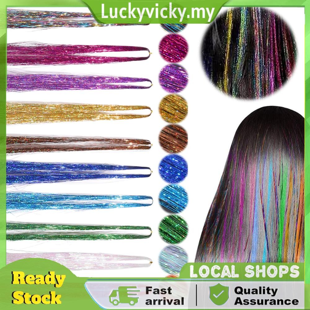 Shiny Fairy Hair Tinsel Hair Extensions for Women and Girls Hair ...