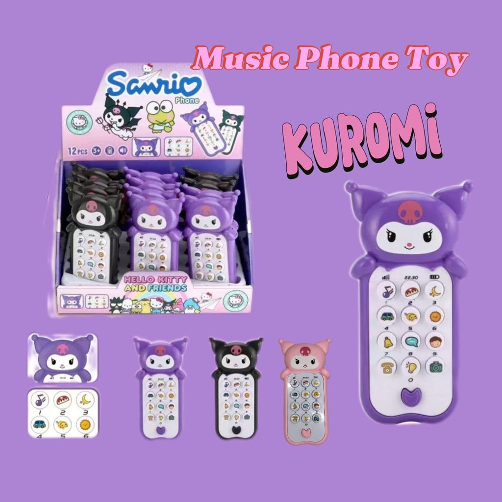 Kuromi Sanrio Music Phone Toys For Kids English Cute Education Learning ...