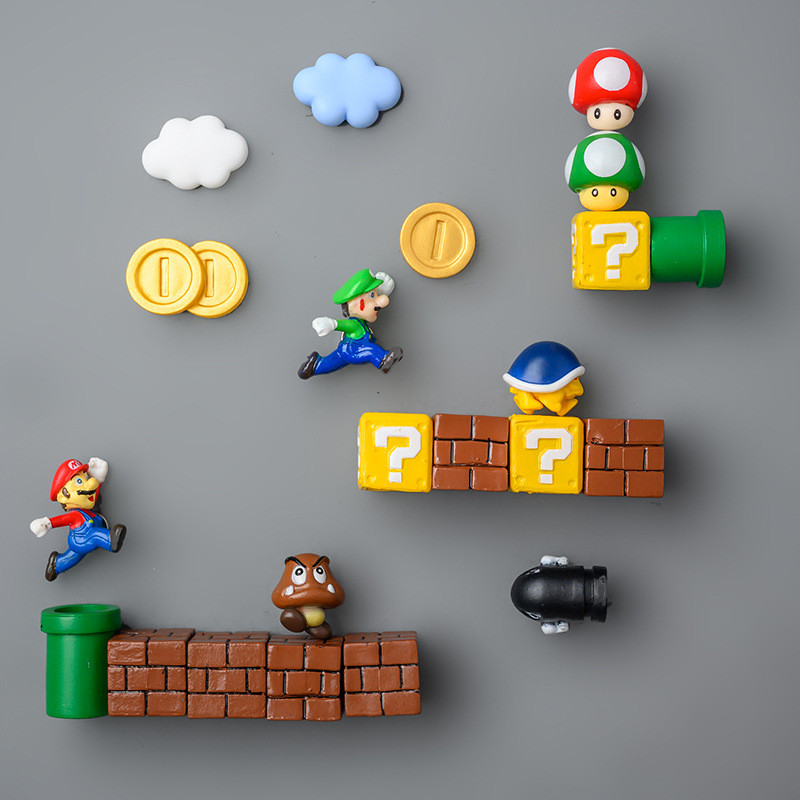 Super Mario Fridge Magnet Mario 3D Magnetic Sticker Magnet Creative ...