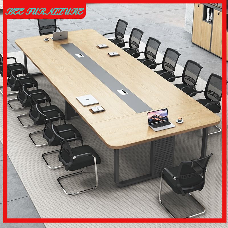 LY Modern design wood meeting table office table with plug socket ...