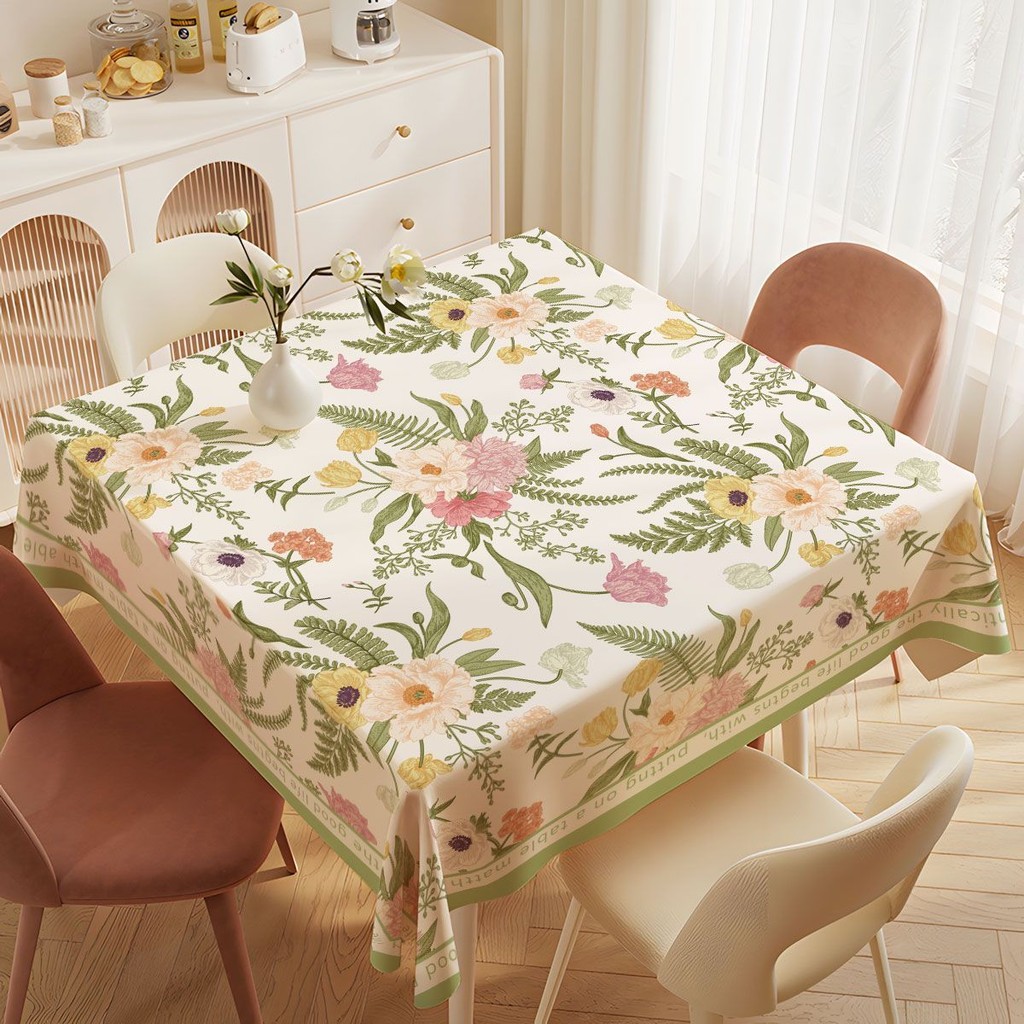 Silent Style PVC Waterproof Oilproof Tablecloth Square Table Premium ...