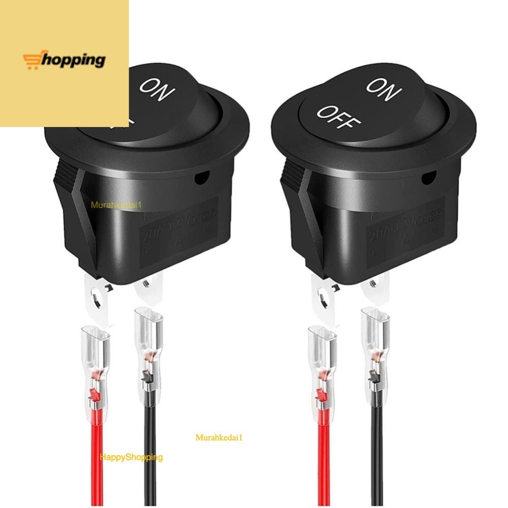 MK1 2Pcs 20mm Car Round Rocker Switch ON Off 12 Volt Toggle Switch 12V ...