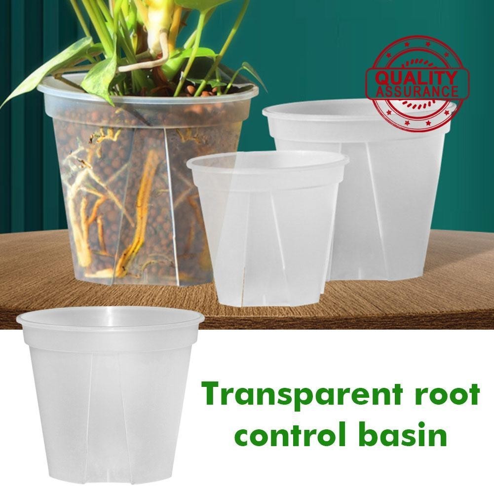 Root Control Transparent Flower Pots With Tray Plastic Plant Pots ...