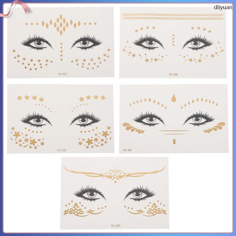 5 Sheets Stickers Flower Tattoo Decal Face Scar Wound Care Tapes Make ...