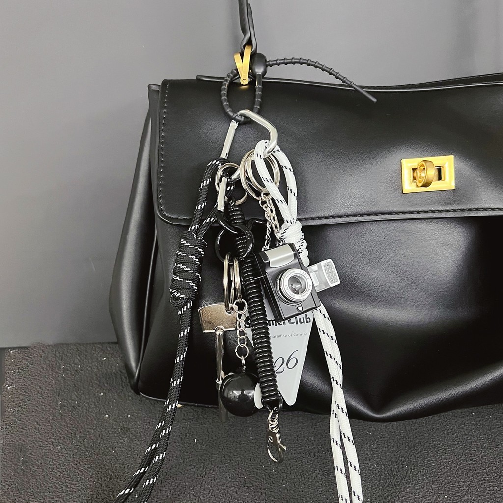 Miu style handbag pendant, motorcycle bag, same style chain decoration ...