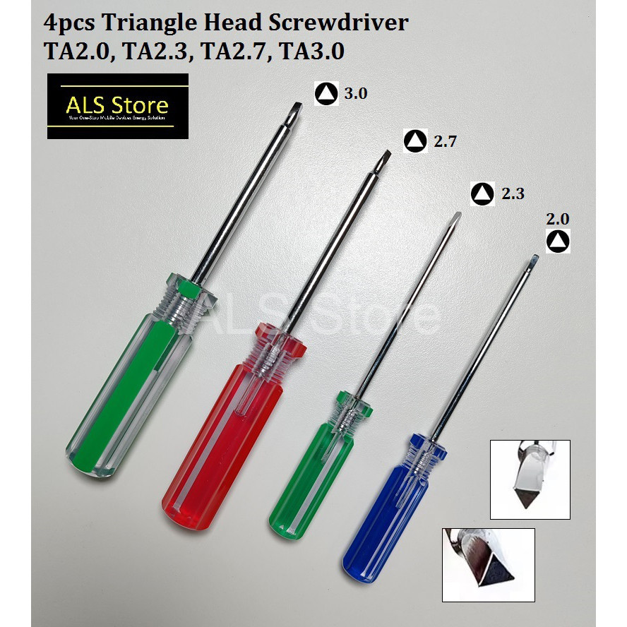4pcs Triangle Head Screwdriver TA2.0, TA2.3, TA2.7, TA3.0 - For small ...