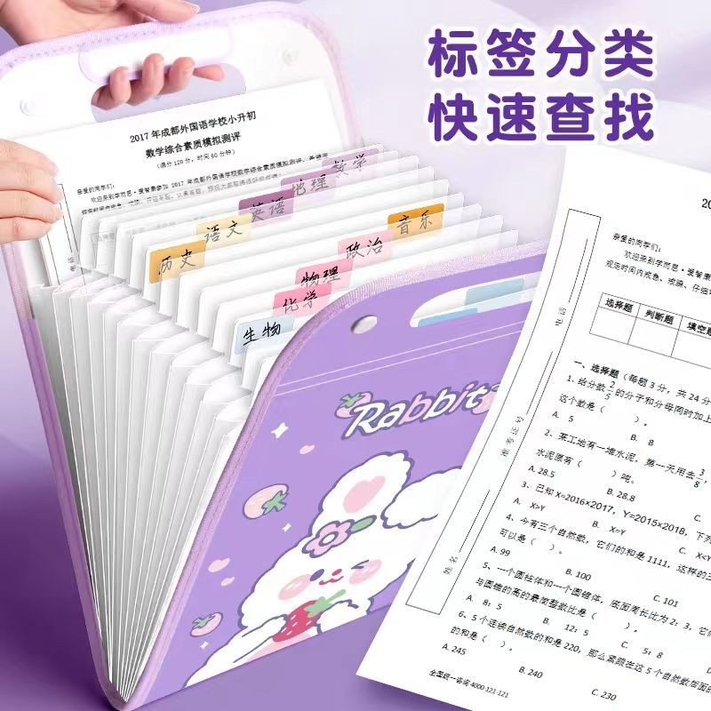 Mmwl Organ Bag Portable Folder Student Dedicated Test Paper Bag Multi ...