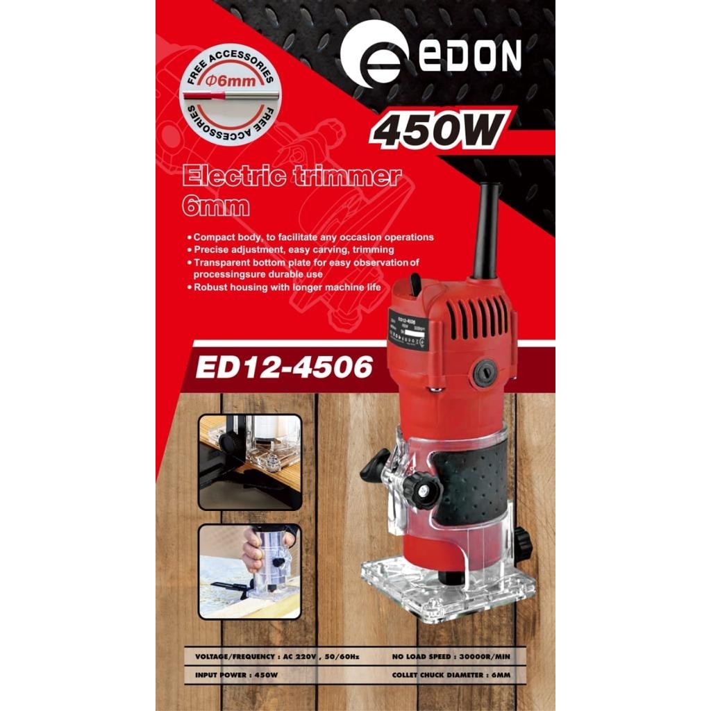KAYU MESIN Edon ED12-4506 Router Profile Machine Wood Trimmer 6,35MM ...