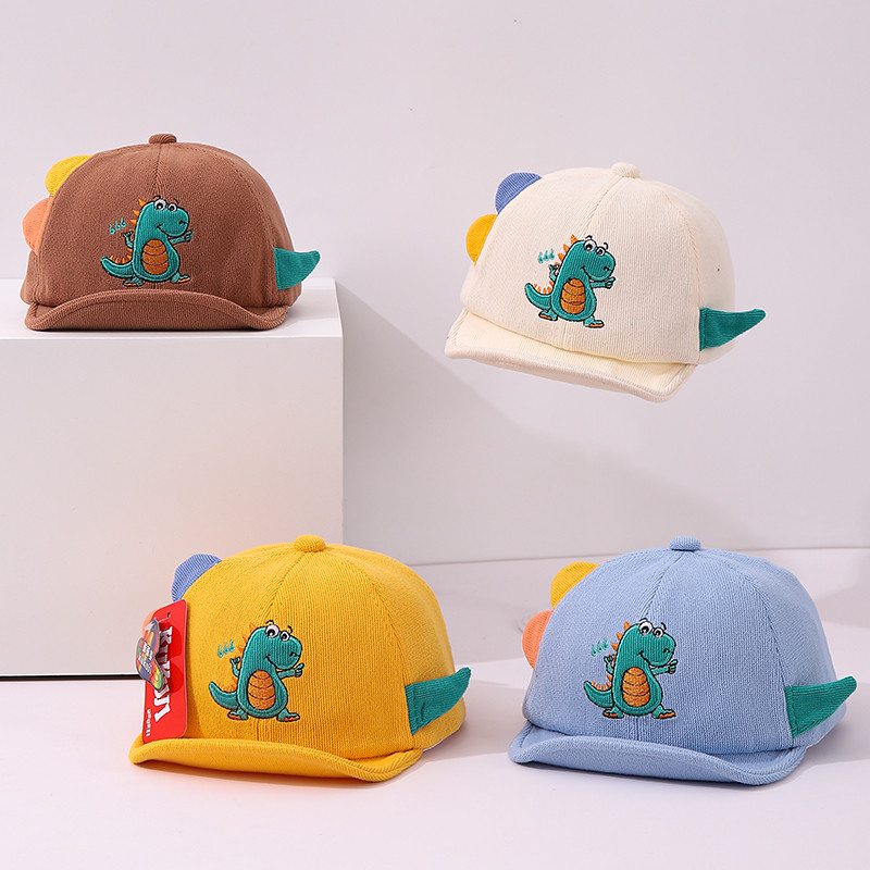 Baby Cap Cute Super Cute Soft Brim Baseball Cap Travel Dinosaur corduroy Cap Shopee Malaysia