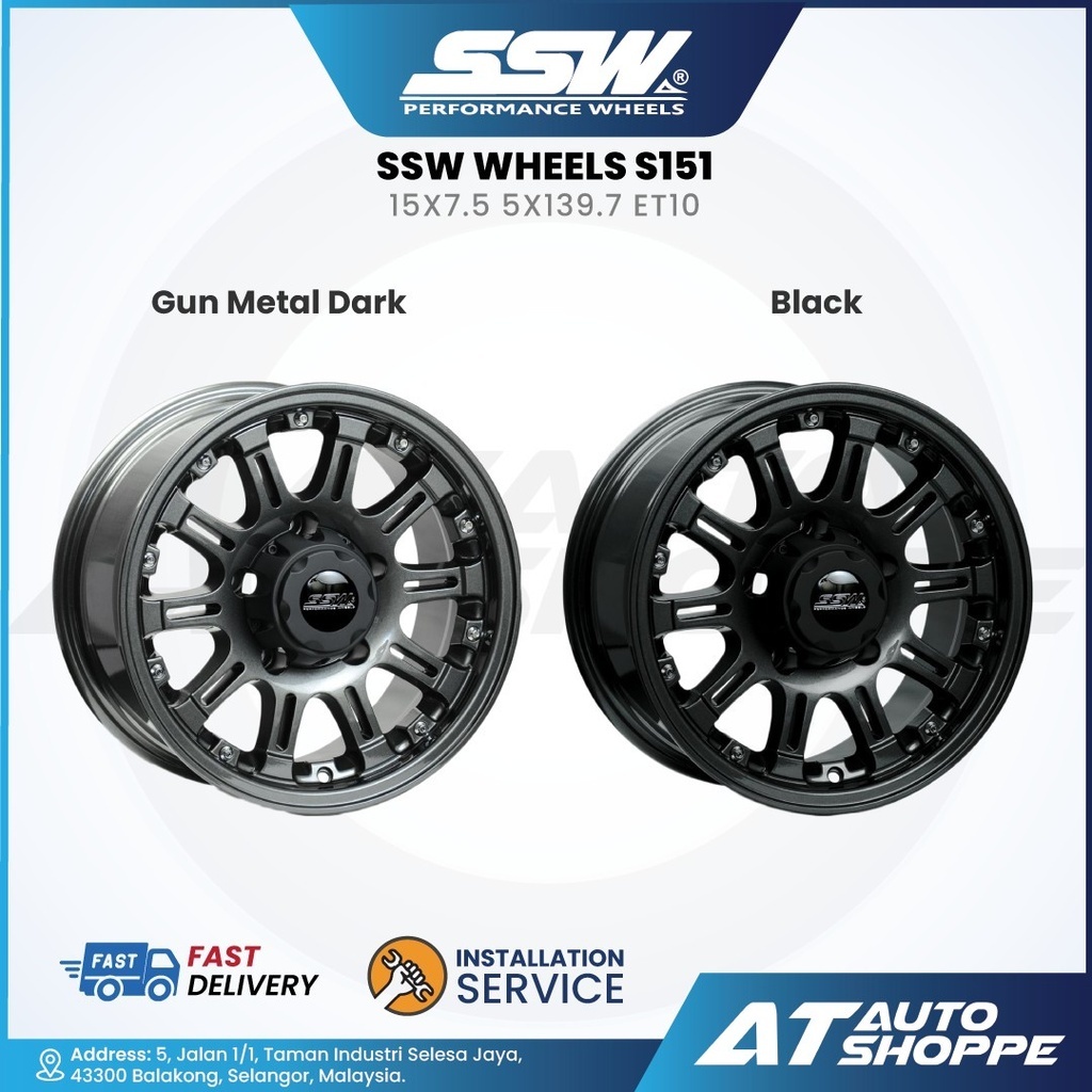 SSW Wheels S151 15x7.5 5x139.7 ET10 4X4 4WD Vitara Feroza Rocky Sorento ...