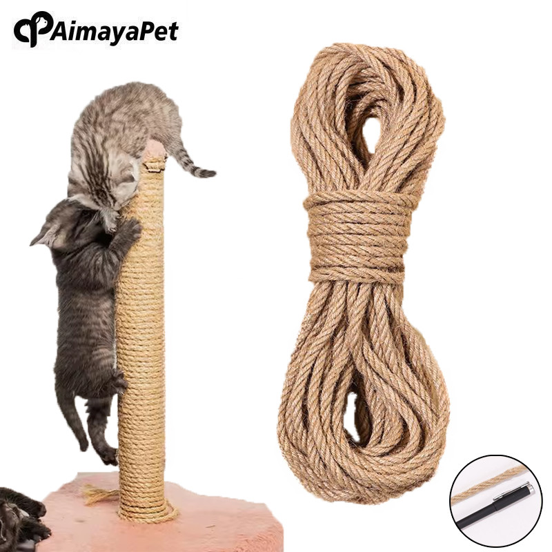 AimayaPet DIY Sword Hemp Rope Thickened Cat Scratch Rope - 6mm/8mm*10m ...