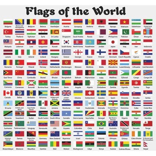 Flags of the World Decorative Educational Poster Print Wall Canvas ...
