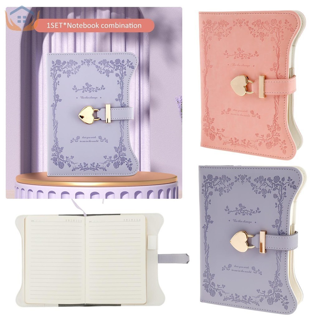 Diary with Lock and Keys 360 Pages Journal with Lock B6 Size PU Leather ...