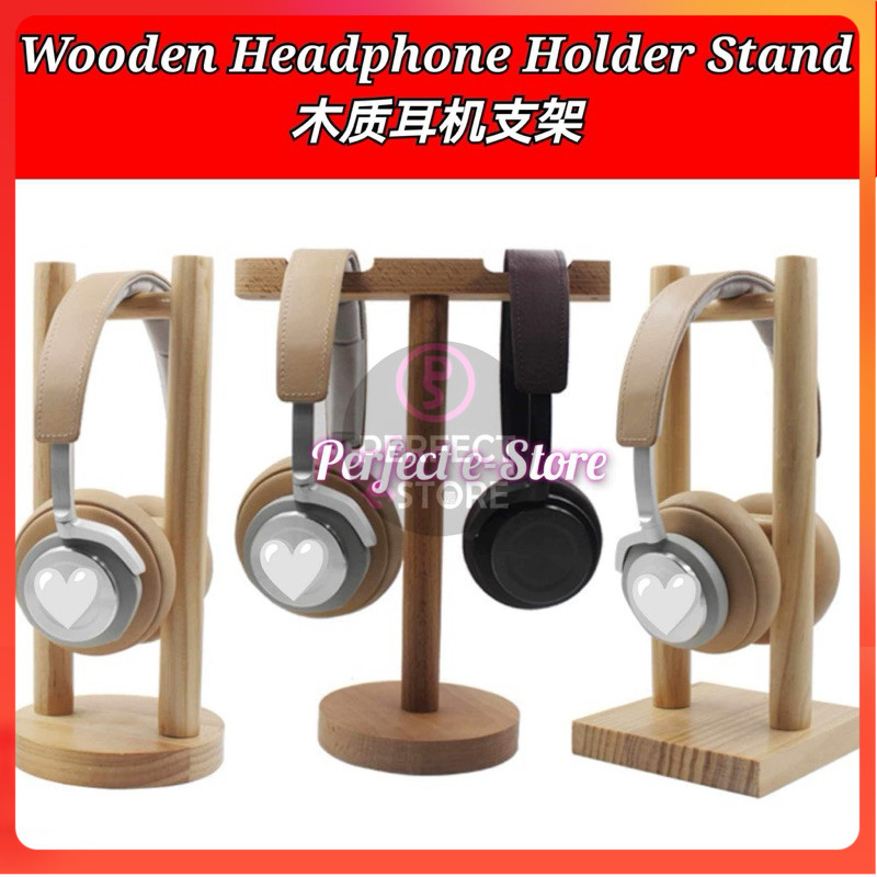 🔥ReadyStockIn🇲🇾 Wooden Classical Headphone Stand RGB Gaming