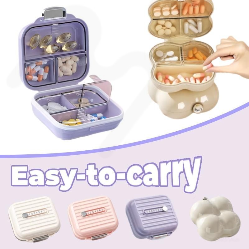 Pill Box 7 day Travel Mini Box Lightweight 7 Compartment Medicine Case ...
