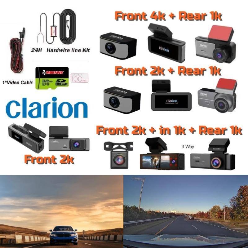 Clarion Car Dash Cam Pro Front ,Cam Driver/passenger View, Rear Cam ...